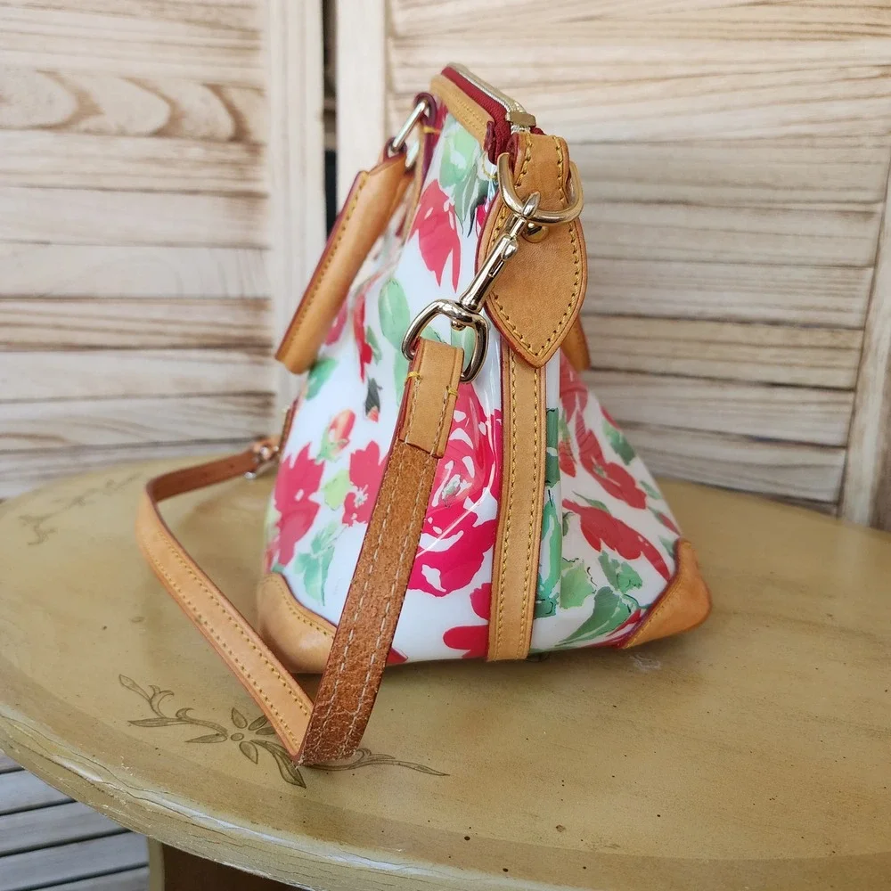 Dooney & Bourke Rose Garden Floral Satchel Bag Handbag Purse Feminine Girl Era